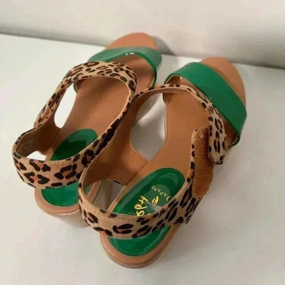 NWOT DAPHNE Y2K LEOPARD WOODEN PLATFORM SANDAL 8 - Picture 6 of 8